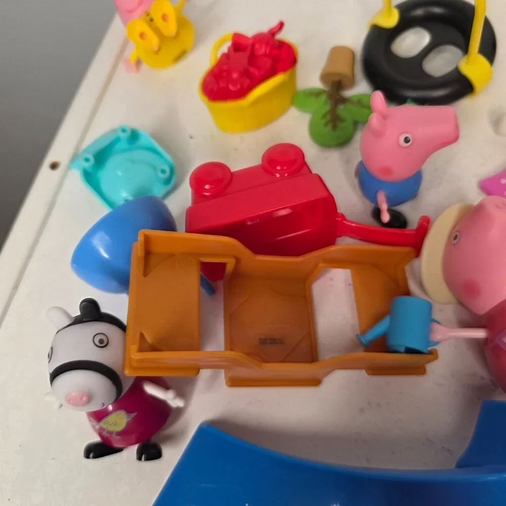 Lot of Eight Peppa Pig Figures Plus Accessories